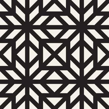 Vector seamless pattern. Repeating geometric elements. Stylish monochrome b.. Stock Illustration