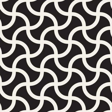 Vector seamless pattern. Repeating geometric elements. Stylish monochrome b.. 库存插图