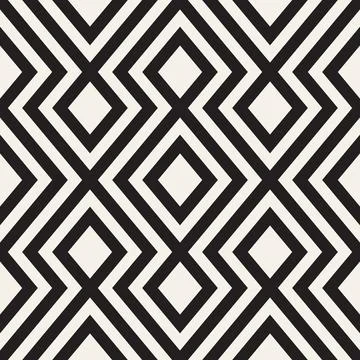 Vector seamless pattern. Repeating geometric elements. Stylish monochrome b.. Stock Illustration