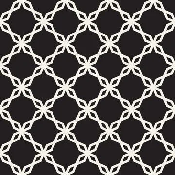 Vector seamless pattern. Repeating geometric elements. Stylish monochrome b.. 스톡 일러스트