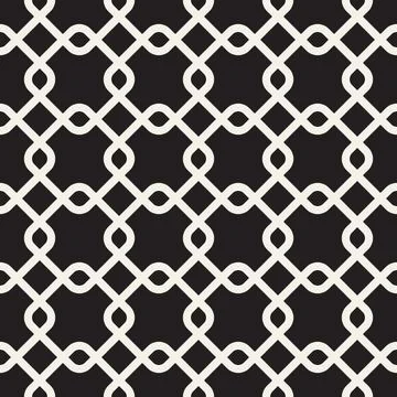 Vector seamless pattern. Repeating geometric elements. Stylish monochrome b.. Stock Illustration