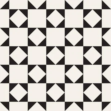 Vector seamless pattern. Repeating geometric elements. Stylish monochrome b.. Illustrazione stock