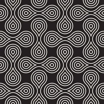 Vector seamless pattern. Repeating geometric elements. Stylish monochrome b.. Stock Illustration
