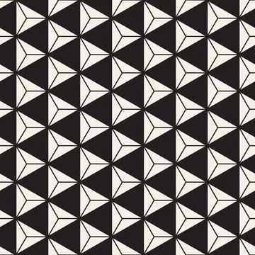 Vector seamless pattern. Repeating geometric elements. Stylish monochrome b.. 스톡 일러스트