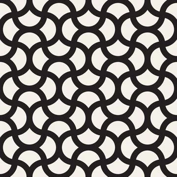 Vector seamless pattern. Repeating geometric elements. Stylish monochrome b.. イラスト素材