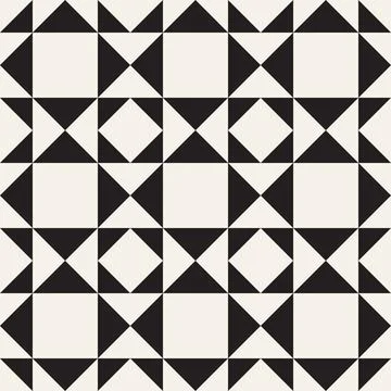Vector seamless pattern. Repeating geometric elements. Stylish monochrome b.. Stock Illustration
