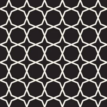 Vector seamless pattern. Repeating geometric elements. Stylish monochrome b.. Stock Illustration