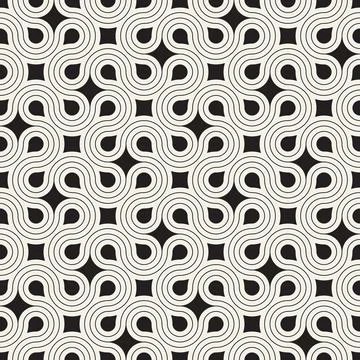 Vector seamless pattern. Repeating geometric elements. Stylish monochrome b.. 库存插图