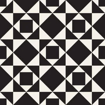 Vector seamless pattern. Repeating geometric abstract elements. Stylish monoc 库存插图