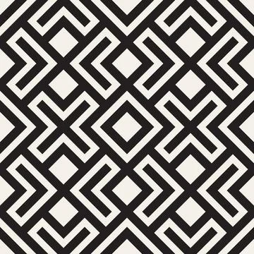 Vector seamless pattern. Repeating geometric elements. Stylish monochrome b.. Illustrazione stock