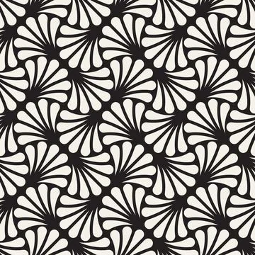 Vector seamless pattern. Repeating geometric elements. Stylish monochrome b.. 库存插图