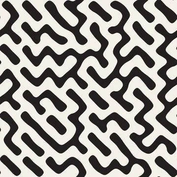 Vector seamless pattern. Repeating geometric elements. Stylish monochrome b.. Stock Illustration