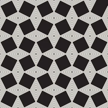Vector seamless pattern. Repeating geometric elements. Stylish monochrome b.. Illustrazione stock