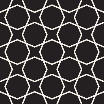 Vector seamless pattern. Repeating geometric elements. Stylish monochrome b.. Illustrazione stock