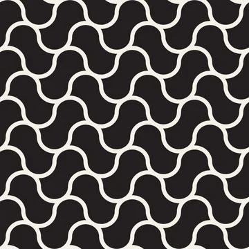 Vector seamless pattern. Repeating geometric elements. Stylish monochrome b.. 스톡 일러스트