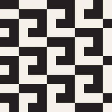 Vector seamless pattern. Repeating geometric elements. Stylish monochrome b.. Stock Illustration