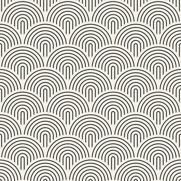 Vector seamless pattern. Repeating geometric elements. Stylish monochrome b.. Illustrazione stock
