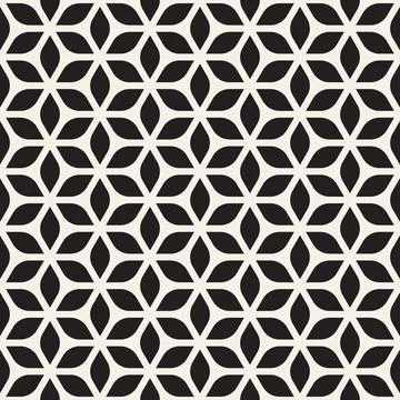 Vector seamless pattern. Repeating geometric elements. Stylish monochrome b.. Stock Illustration