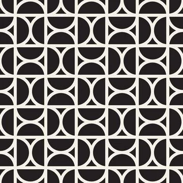 Vector seamless pattern. Repeating geometric elements. Stylish monochrome b.. 库存插图