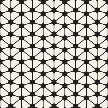 Vector seamless pattern. Repeating geometric elements. Stylish monochrome b.. Stock Illustration