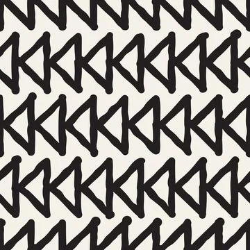 Vector seamless pattern. Repeating geometric elements. Stylish monochrome b.. Stock Illustration