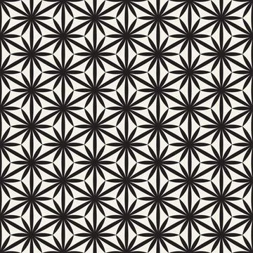 Vector seamless pattern. Repeating geometric elements. Stylish monochrome b.. Stock Illustration