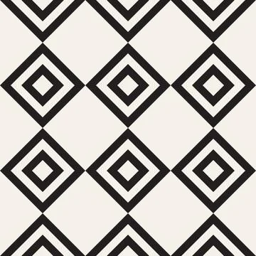 Vector seamless pattern. Repeating geometric elements. Stylish monochrome b.. Stock Illustration