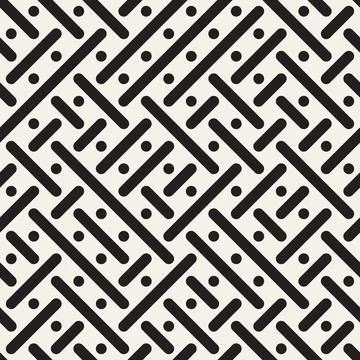 Vector seamless pattern. Repeating geometric elements. Stylish monochrome b.. Illustrazione stock