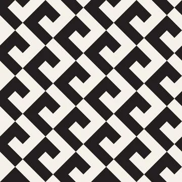 Vector seamless pattern. Repeating geometric abstract elements. Stylish monoc Stock Illustration