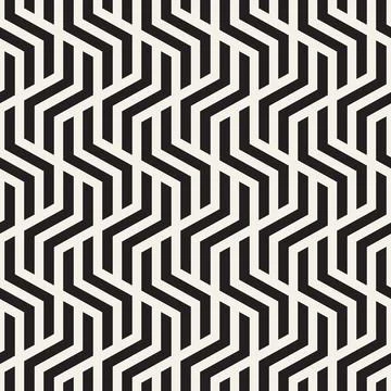 Vector seamless pattern. Repeating geometric abstract elements. Stylish monoc Stock Illustration