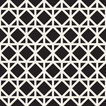 Vector seamless pattern. Repeating geometric abstract elements. Stylish monoc Stock Illustration