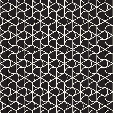 Vector seamless pattern. Repeating geometric elements. Stylish monochrome b.. Stock Illustration