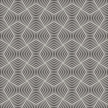 Vector seamless pattern. Repeating geometric elements. Stylish monochrome b.. 库存插图