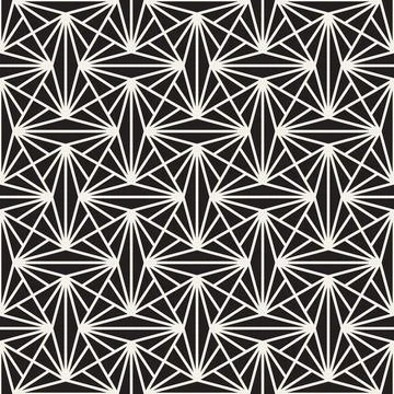 Vector seamless pattern. Repeating geometric elements. Stylish monochrome b.. 스톡 일러스트