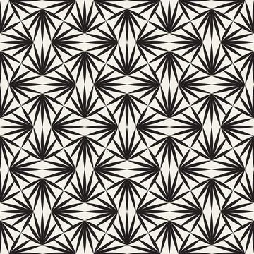 Vector seamless pattern. Repeating geometric elements. Stylish monochrome b.. 스톡 일러스트