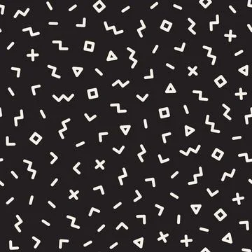 Vector seamless pattern. Repeating geometric abstract elements. Stylish monoc Illustrazione stock