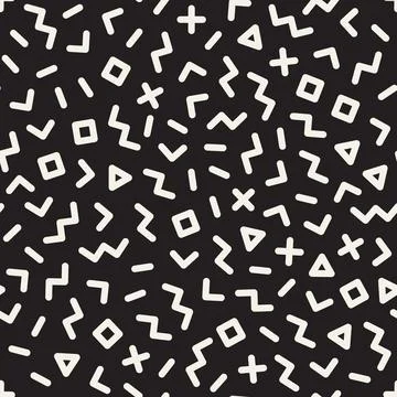 Vector seamless pattern. Repeating geometric abstract elements. Stylish monoc Illustrazione stock