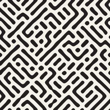 Vector seamless pattern. Repeating geometric elements. Stylish monochrome b.. 库存插图