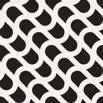 Vector seamless pattern. Repeating geometric abstract elements. Stylish monoc 스톡 일러스트