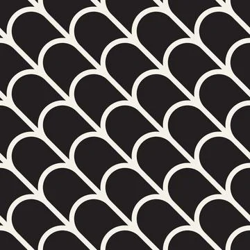 Vector seamless pattern. Repeating geometric elements. Stylish monochrome b.. Stock Illustration