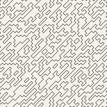 Vector seamless pattern. Repeating geometric elements. Stylish monochrome b.. Stock Illustration