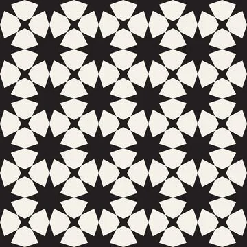Vector seamless pattern. Repeating geometric elements. Stylish monochrome b.. 库存插图