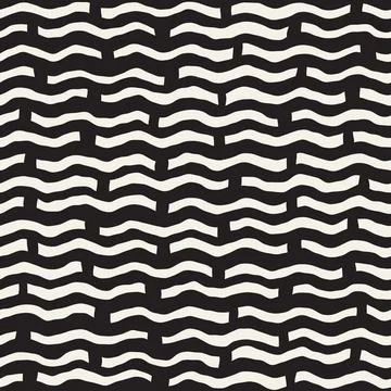 Vector seamless pattern. Repeating geometric abstract elements. Stylish monoc イラスト素材