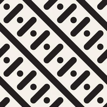 Vector seamless pattern. Repeating geometric elements. Stylish monochrome b.. Illustrazione stock
