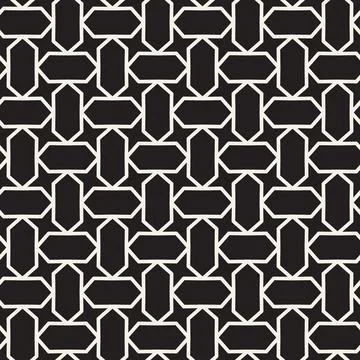 Vector seamless pattern. Repeating geometric elements. Stylish monochrome b.. 스톡 일러스트