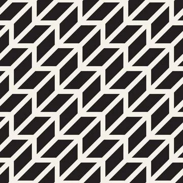 Vector seamless pattern. Repeating geometric elements. Stylish monochrome b.. Stock Illustration
