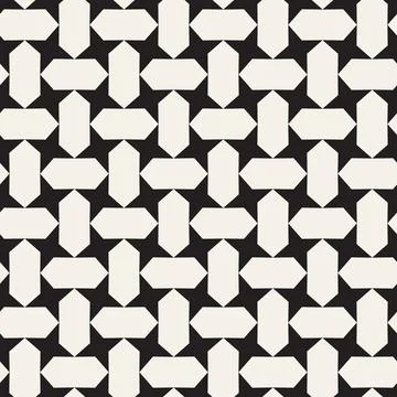 Vector seamless pattern. Repeating geometric elements. Stylish monochrome b.. Stock Illustration