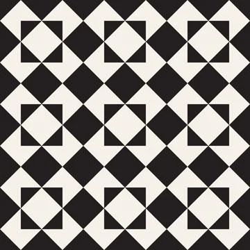 Vector seamless pattern. Repeating geometric elements. Stylish monochrome b.. Illustrazione stock