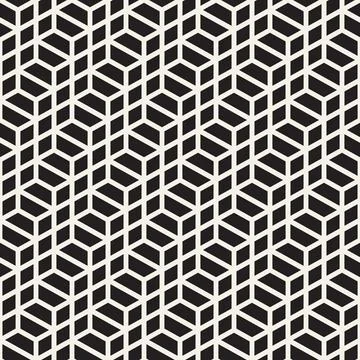 Vector seamless pattern. Repeating geometric elements. Stylish monochrome b.. Stock Illustration