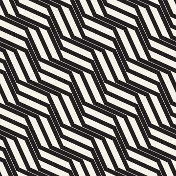 Vector seamless pattern. Repeating geometric abstract elements. Stylish monoc Stock Illustration
